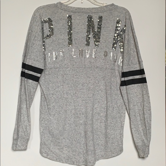 PINK Victoria's Secret Tops - Pink Victoria’s Secret Sequined Long Sleeve Top XS